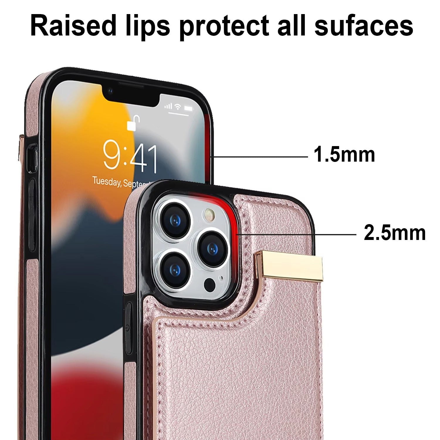 Luxury iPhone Case — PU Leather Wallet Cover with Card Holder Storage, Shockproof Anti-Drop Protection and Sleek Anti-Fingerprint Design