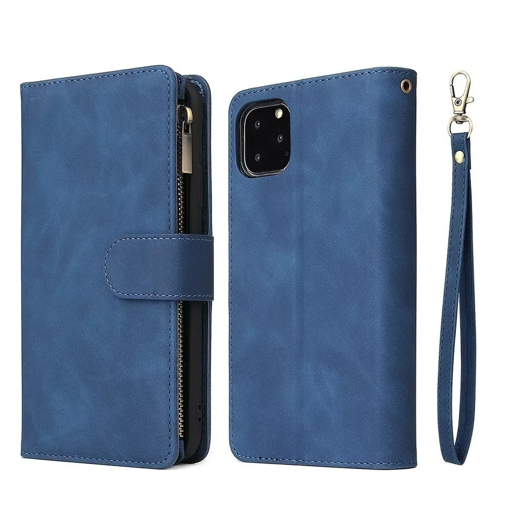 Luxury iPhone Case — Premium Leather Wallet with Zipper, Magnetic Flip, Card Slots, Shockproof & Non-Slip Design