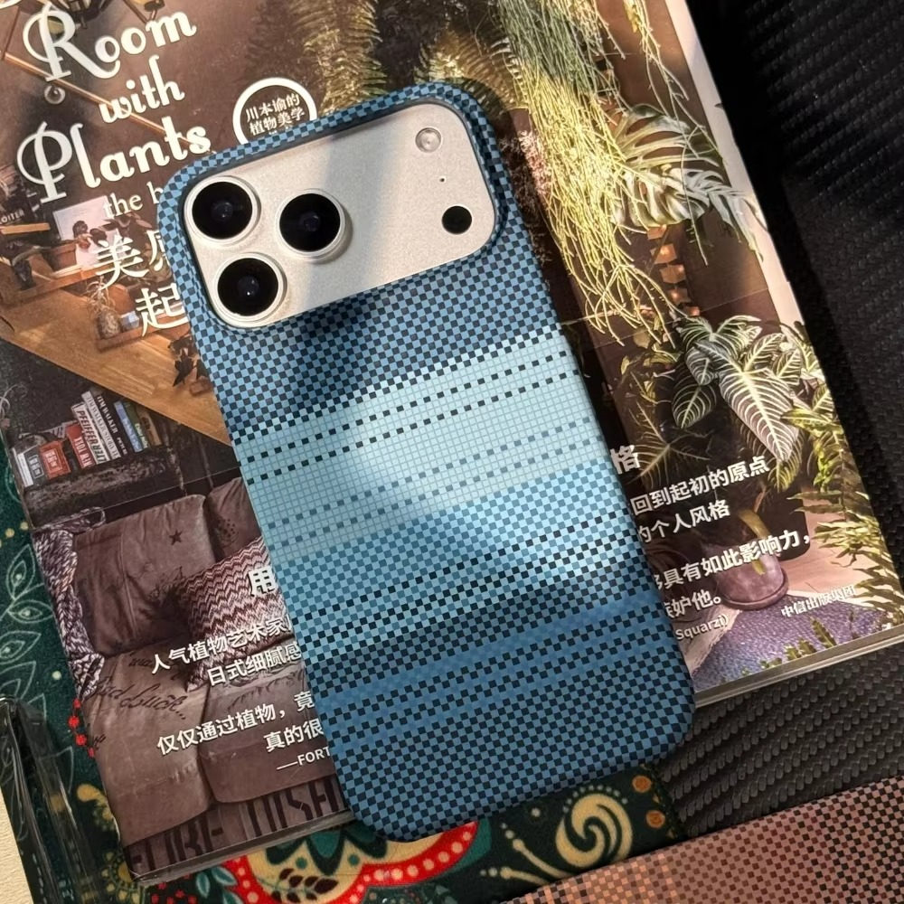 Luxury iPhone Case — Retro Geometric Totem Magnetic Alloy Lens Protection, Shockproof & Wireless Charging Hard Cover
