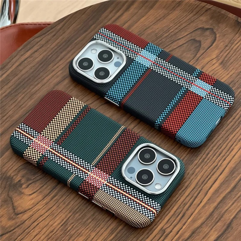 Luxury iPhone Case — Retro Geometric Totem Magnetic Alloy Lens Protection, Shockproof & Wireless Charging Hard Cover