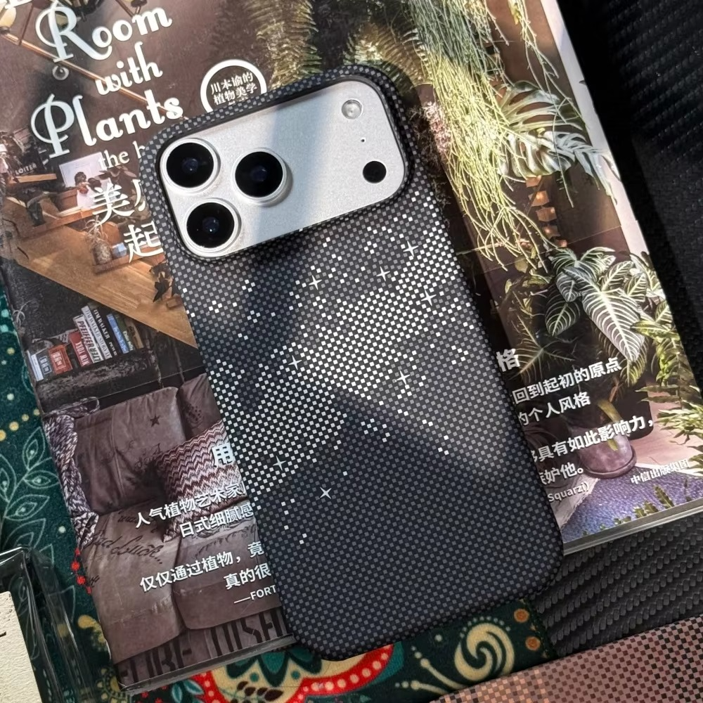 Luxury iPhone Case — Retro Geometric Totem Magnetic Alloy Lens Protection, Shockproof & Wireless Charging Hard Cover