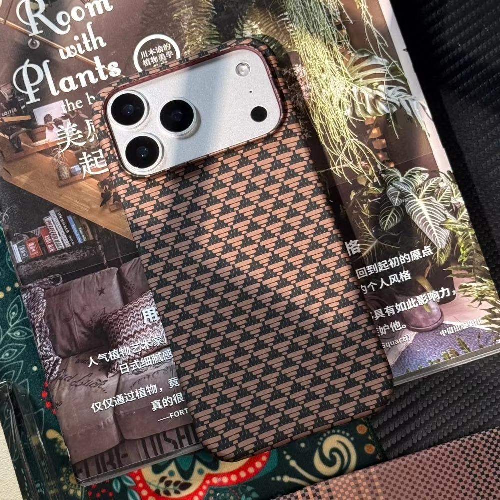 Luxury iPhone Case — Retro Geometric Totem Magnetic Alloy Lens Protection, Shockproof & Wireless Charging Hard Cover