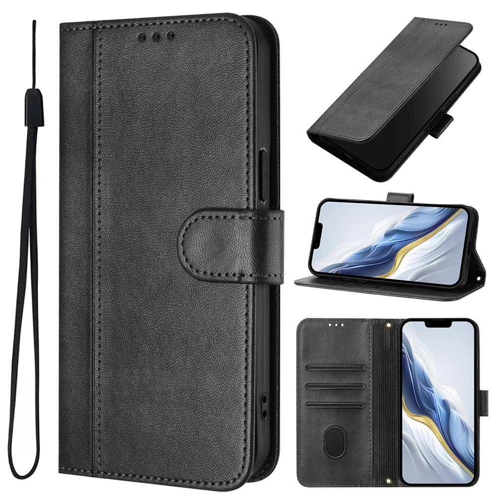 Luxury iPhone Case — Retro Leather Flip Wallet with Card Slots, Magnetic, Shockproof, Dustproof, Soft Non-Slip Cover with Stand
