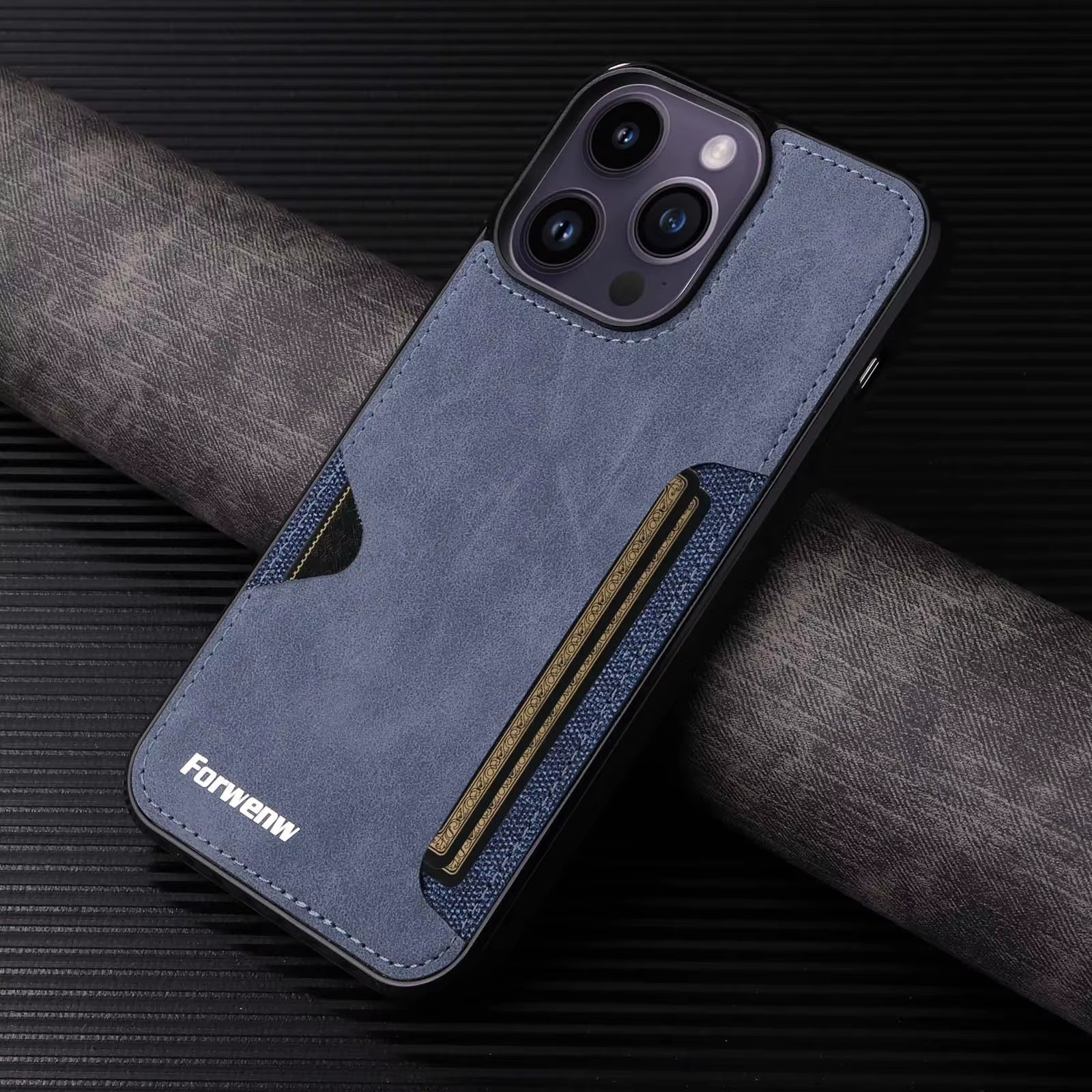 Luxury iPhone Case — Retro PU Leather Wallet Cover with Card Holder, Anti-Fingerprint Scratch-Resistant Design and Secure Storage Compartment