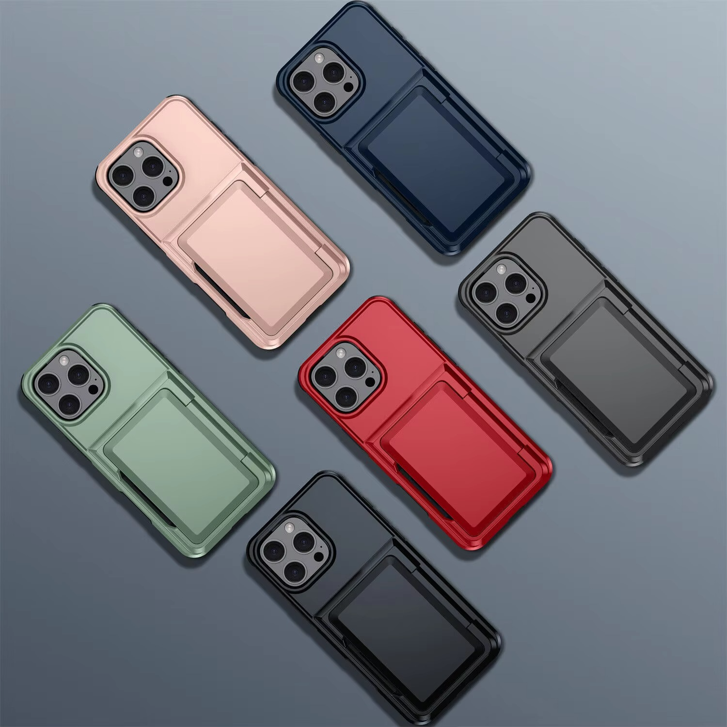 Luxury iPhone Case — Shockproof Flip Wallet Cover with Card Holder, Built-In Stand and Anti-Fingerprint Scratch-Resistant Design