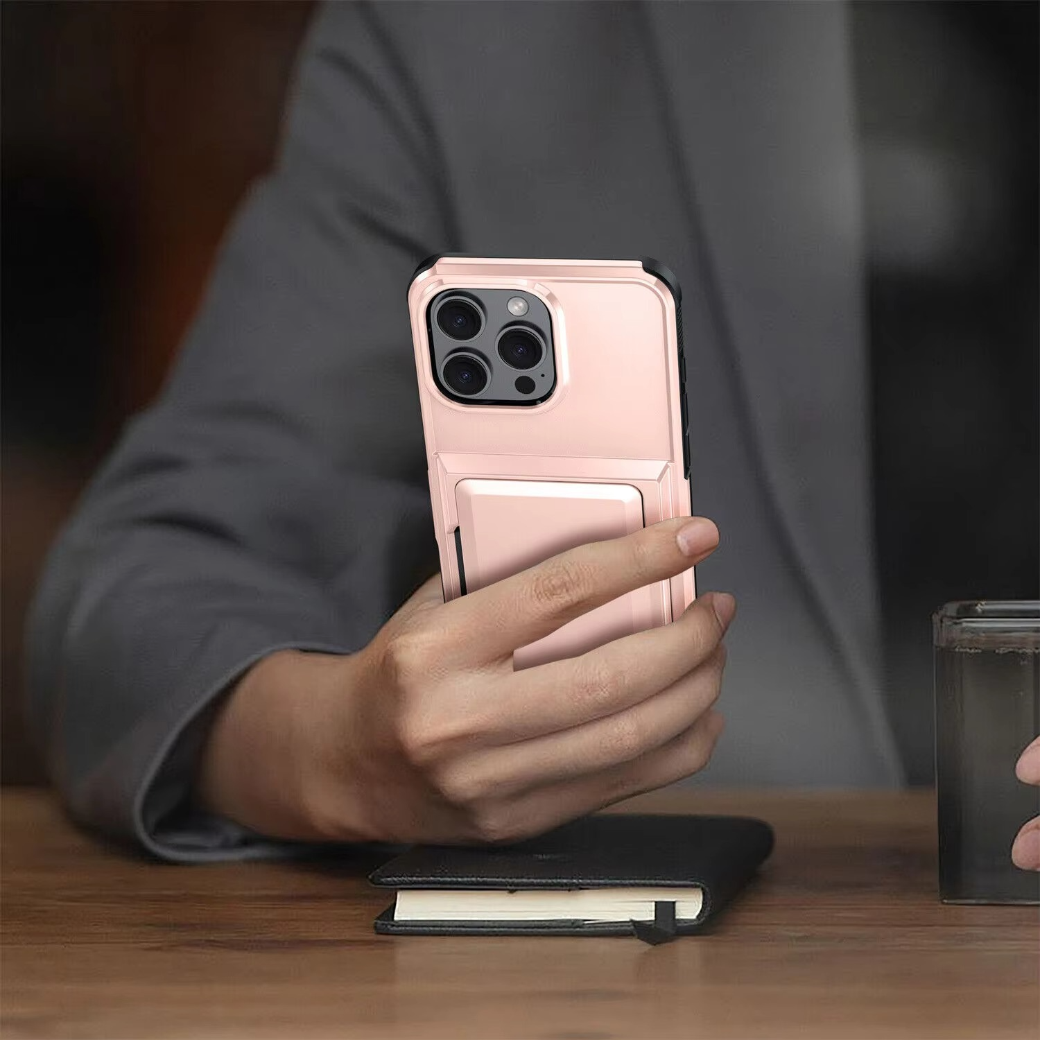 Luxury iPhone Case — Shockproof Flip Wallet Cover with Card Holder, Built-In Stand and Anti-Fingerprint Scratch-Resistant Design