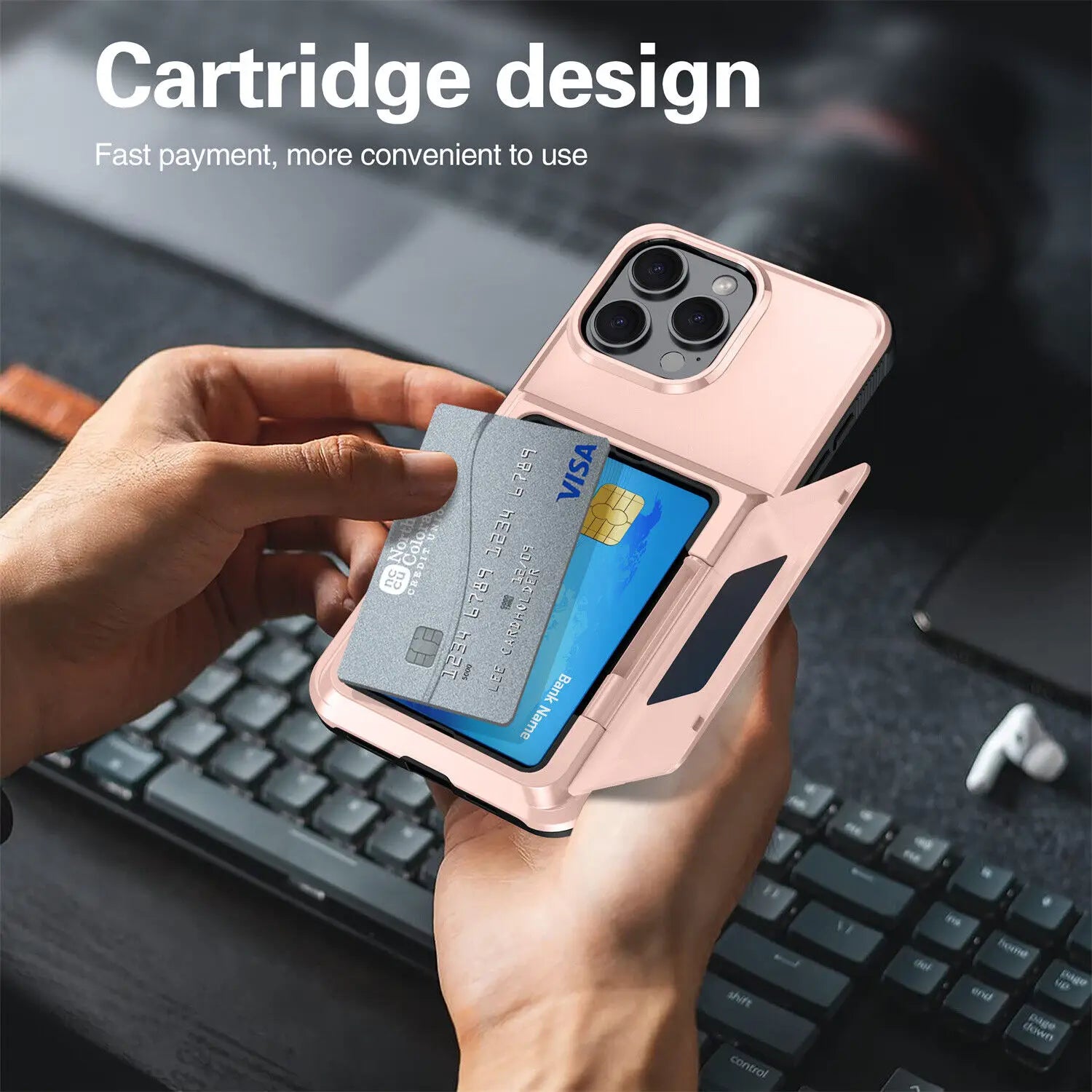 Luxury iPhone Case — Shockproof Flip Wallet Cover with Card Holder, Built-In Stand and Anti-Fingerprint Scratch-Resistant Design