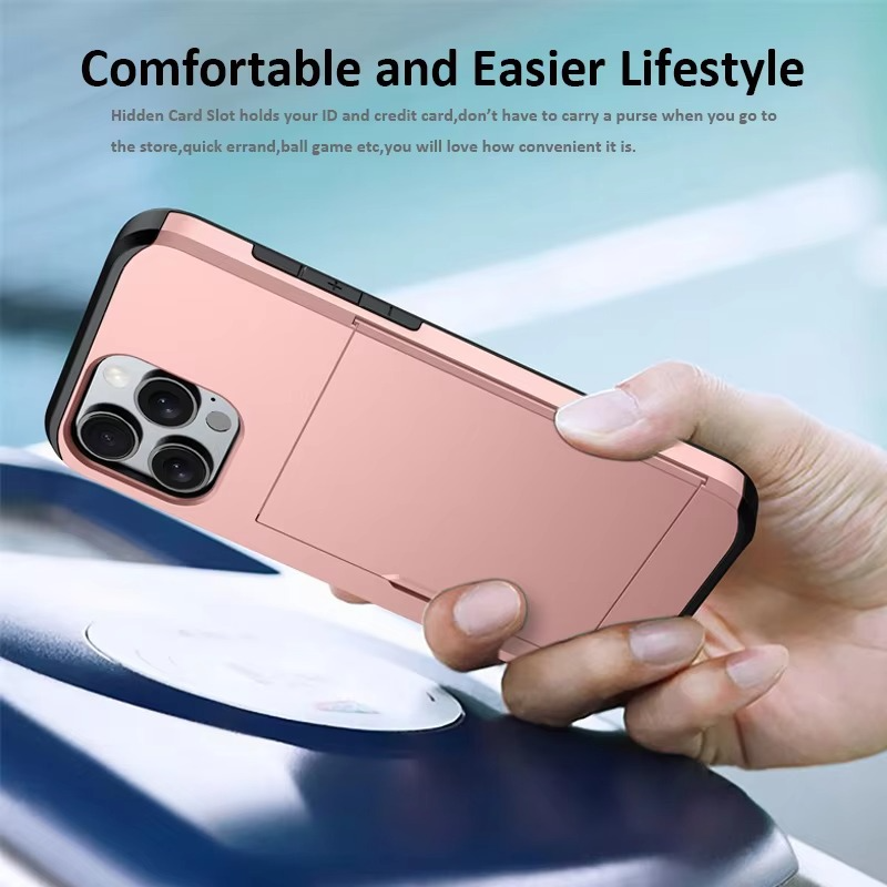 Luxury iPhone Case — Shockproof Flip Wallet Cover with Card Holder, Built-In Stand and Anti-Fingerprint Scratch-Resistant Design
