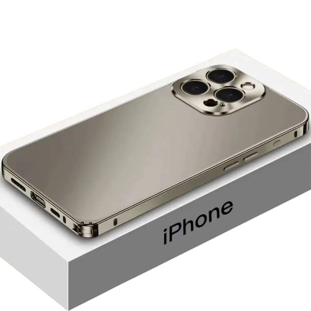 Luxury iPhone Case — Shockproof, Anti-Fingerprint, Anti-Scratch, Dustproof Cover with Aluminium Alloy Metal Frame and Matte PC Back Design