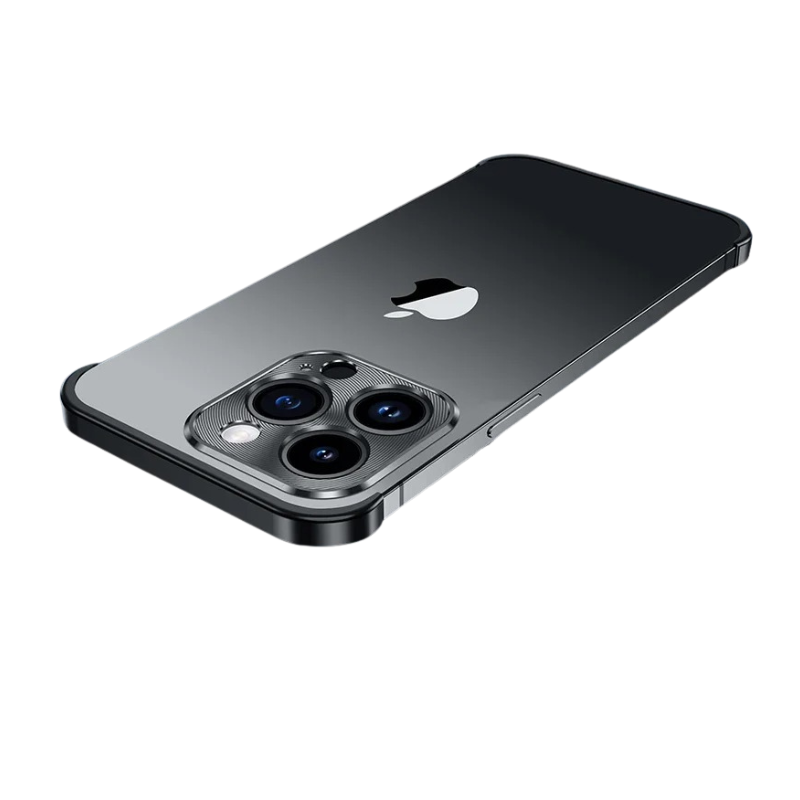 Luxury iPhone Case — Shockproof, Anti-Fingerprint, Anti-Scratch, Dustproof Lightweight Metal Frameless Bumper with Matte Anti-Glare Finish and Glass Lens Protector