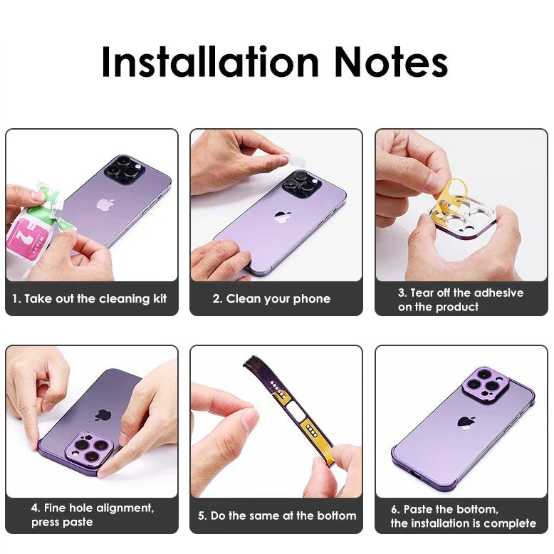 Luxury iPhone Case — Shockproof, Anti-Fingerprint, Anti-Scratch, Dustproof Lightweight Metal Frameless Bumper with Matte Anti-Glare Finish and Glass Lens Protector