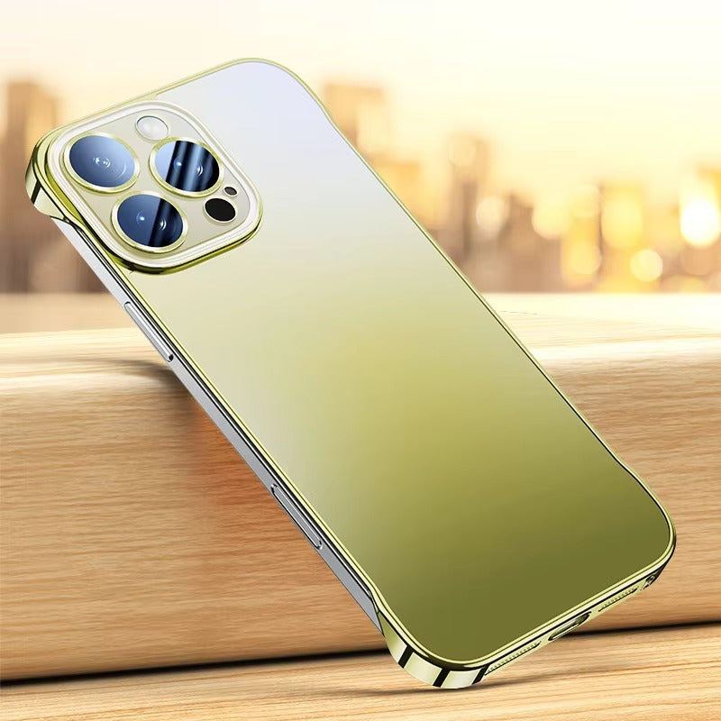 Luxury iPhone Case — Shockproof, Anti-Fingerprint, Anti-Scratch, Dustproof Magnetic Bumper with Ultra-Thin Titanium Bare-Metal Look, Borderless Cooling PC Design and Plating Transparent Finish