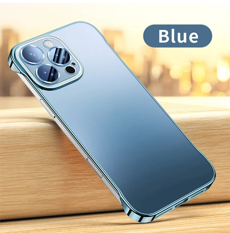 Luxury iPhone Case — Shockproof, Anti-Fingerprint, Anti-Scratch, Dustproof Magnetic Bumper with Ultra-Thin Titanium Bare-Metal Look, Borderless Cooling PC Design and Plating Transparent Finish