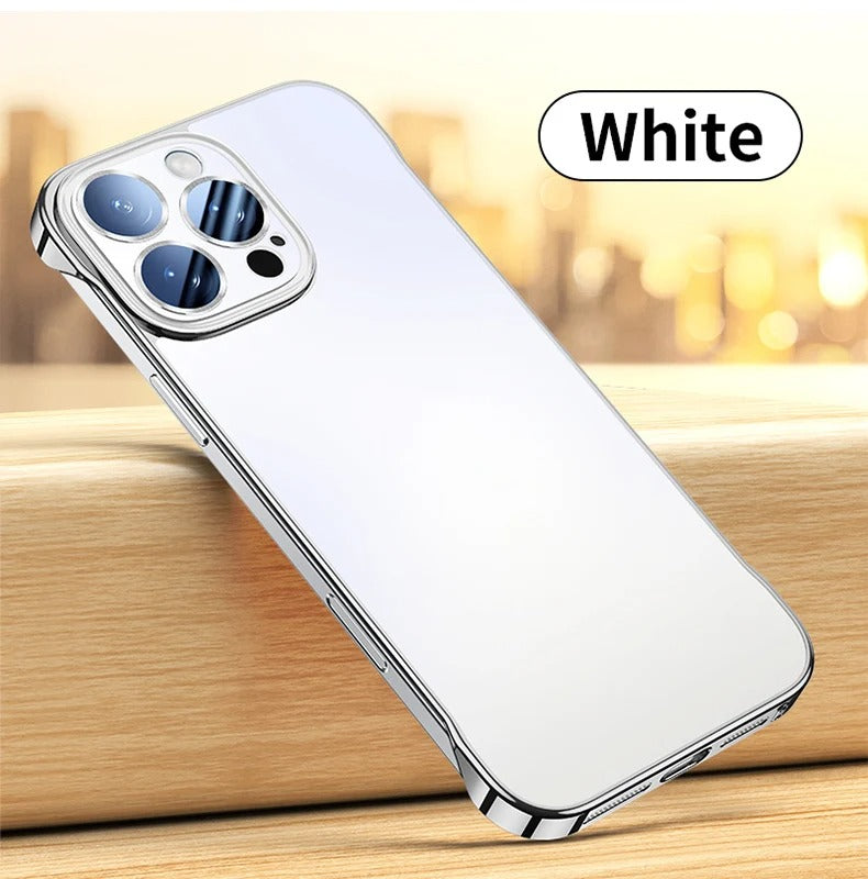 Luxury iPhone Case — Shockproof, Anti-Fingerprint, Anti-Scratch, Dustproof Magnetic Bumper with Ultra-Thin Titanium Bare-Metal Look, Borderless Cooling PC Design and Plating Transparent Finish