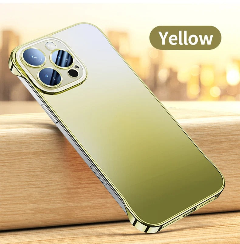 Luxury iPhone Case — Shockproof, Anti-Fingerprint, Anti-Scratch, Dustproof Magnetic Bumper with Ultra-Thin Titanium Bare-Metal Look, Borderless Cooling PC Design and Plating Transparent Finish