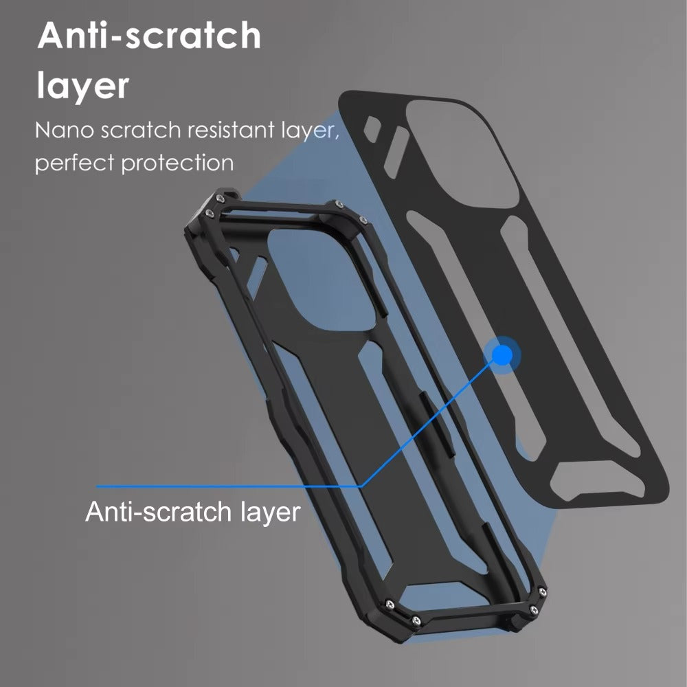 Luxury iPhone Case — Slim Aluminum Metal Shockproof Cover with Hard Back Design, Anti-Fingerprint Anti-Scratch Finish & Non-Slip Heavy-Duty Protection