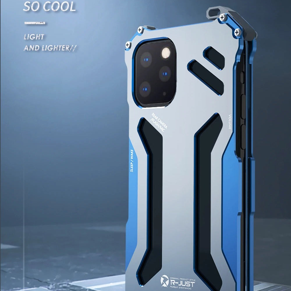 Luxury iPhone Case — Slim Aluminum Metal Shockproof Cover with Hard Back Design, Anti-Fingerprint Anti-Scratch Finish & Non-Slip Heavy-Duty Protection