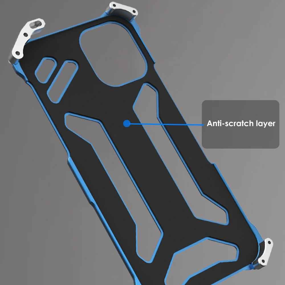 Luxury iPhone Case — Slim Aluminum Metal Shockproof Cover with Hard Back Design, Anti-Fingerprint Anti-Scratch Finish & Non-Slip Heavy-Duty Protection