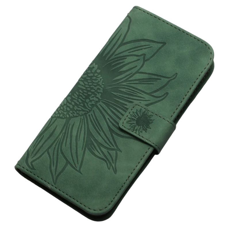 Luxury iPhone Case — Sunflower Leather Wallet Flip Cover with Magnetic Holder, Anti-Scratch Full-Protection Design