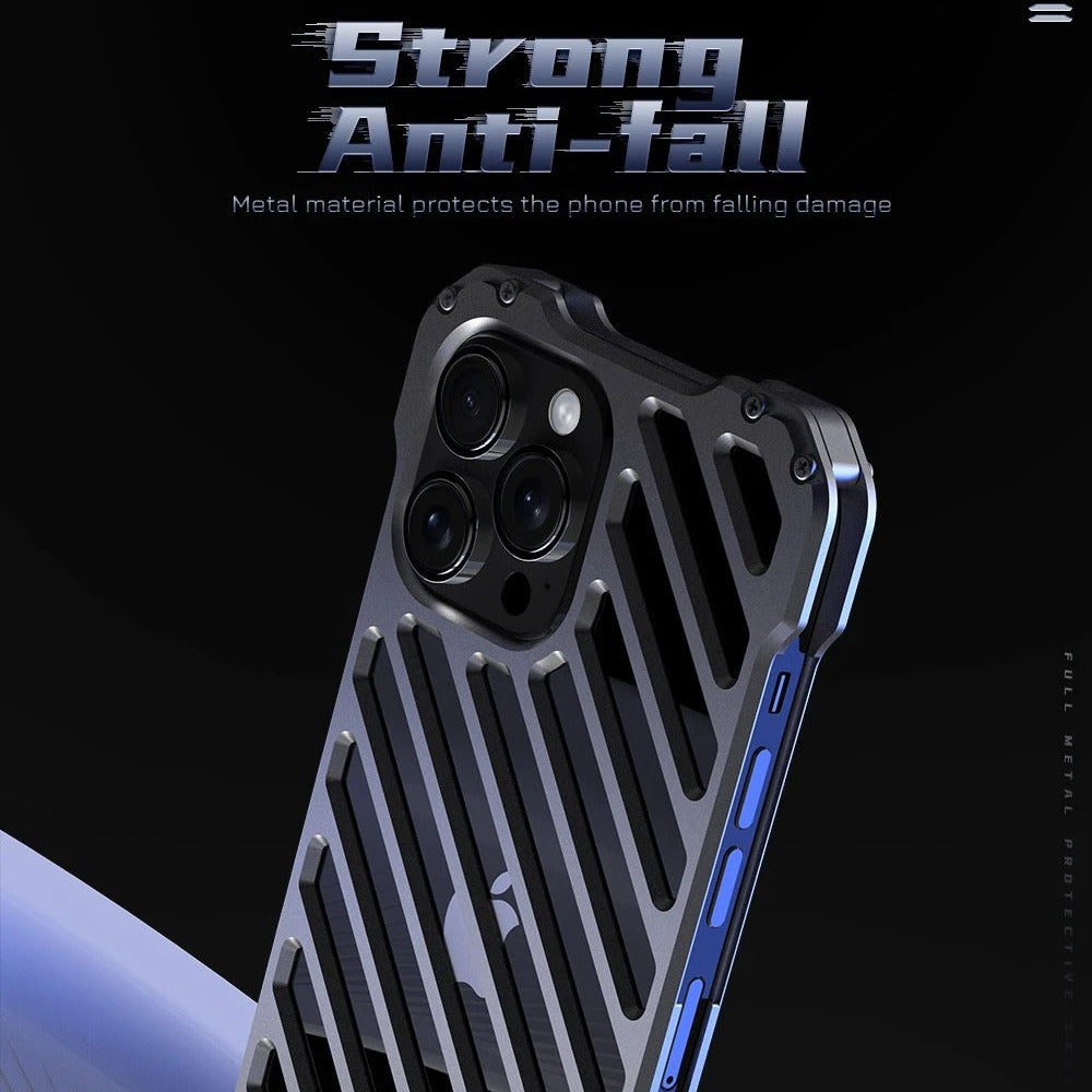 Luxury iPhone Case — Super Cool Aluminum Alloy Armor Cover with CNC Metal Design, Shockproof Dual-Layer Protection, Anti-Fingerprint Matte Finish & Lightweight Non-Slip Style