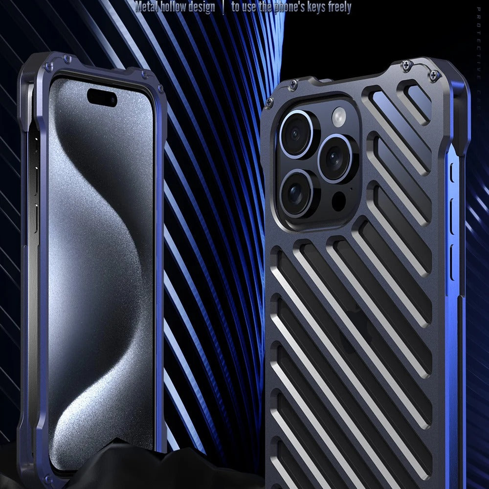 Luxury iPhone Case — Super Cool Aluminum Alloy Armor Cover with CNC Metal Design, Shockproof Dual-Layer Protection, Anti-Fingerprint Matte Finish & Lightweight Non-Slip Style
