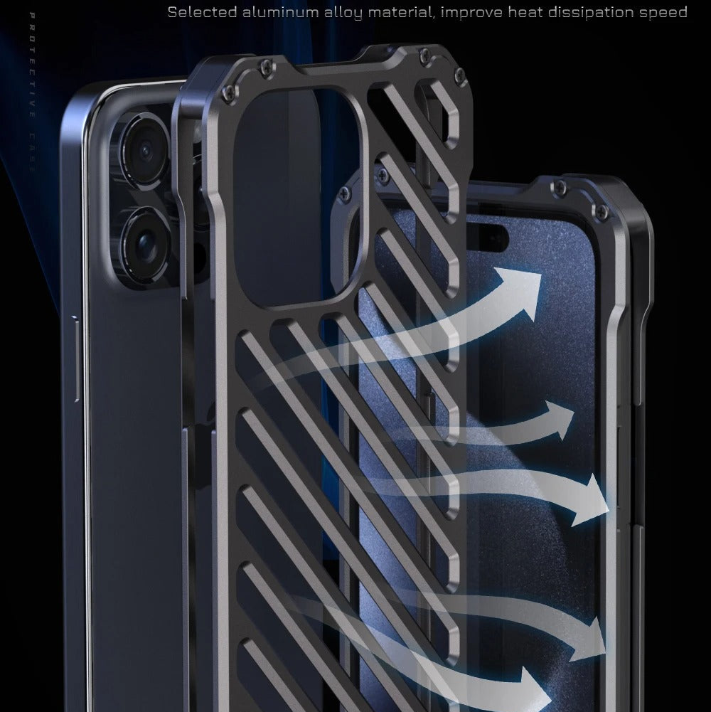 Luxury iPhone Case — Super Cool Aluminum Alloy Armor Cover with CNC Metal Design, Shockproof Dual-Layer Protection, Anti-Fingerprint Matte Finish & Lightweight Non-Slip Style