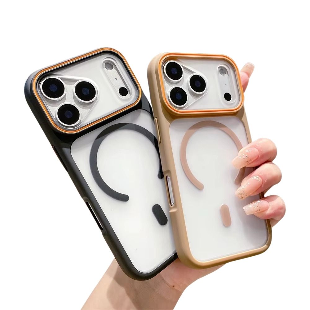 Luxury iPhone Case — Transparent MagSafe Magnetic PC+TPU Shockproof Wireless Charging Back Cover