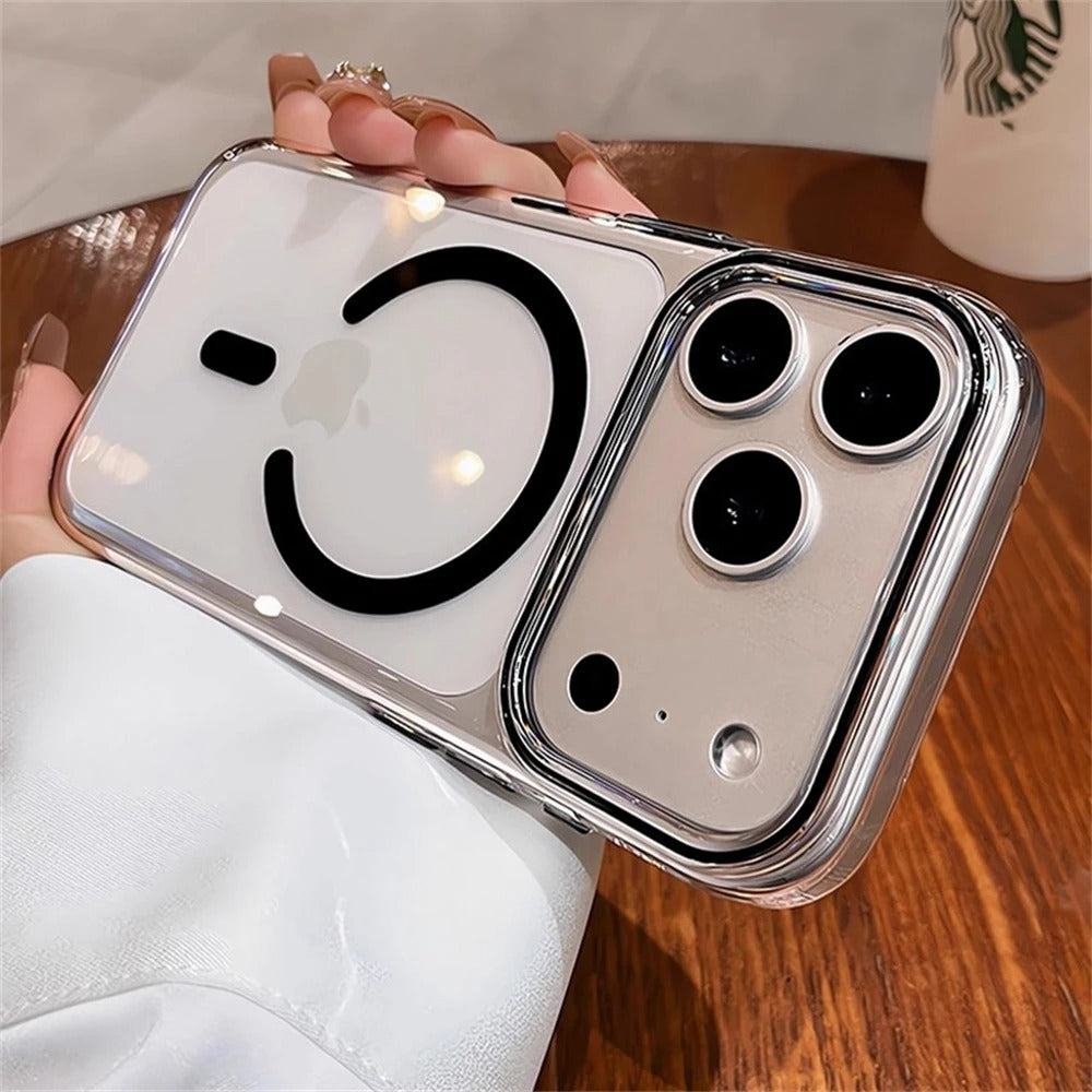Luxury iPhone Case — Transparent Ultra-Thin MagSafe Magnetic Clear PC+TPU Shockproof Protective Cover