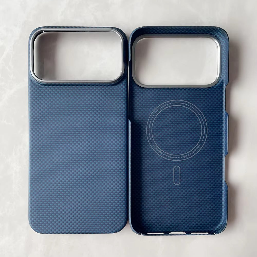 Luxury iPhone Case — Ultra-Thin Aramid Carbon Fiber MagSafe Cover with Kevlar-Grade Protection, Shock-Resistant Slim Design and Washable Finish