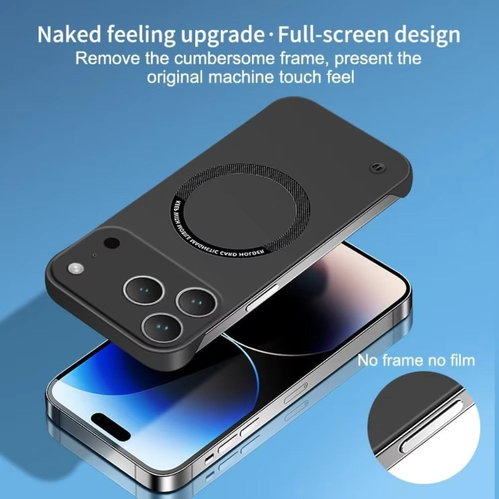 Luxury iPhone Case — Ultra-Thin Magnetic Frameless Matte Back Cover with Shockproof Slim PC Design and Full MagSafe Wireless Charging Support