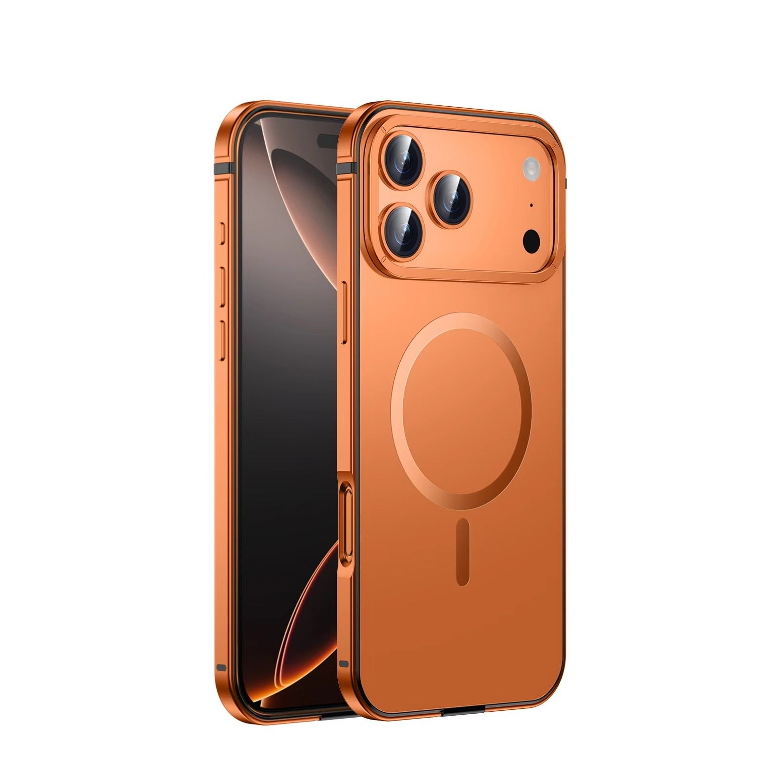 Luxury iPhone Case — Ultra-Thin Metal Alloy Bezel with Frosted Magnetic Back Cover, Shockproof PC+TPU Protective Design