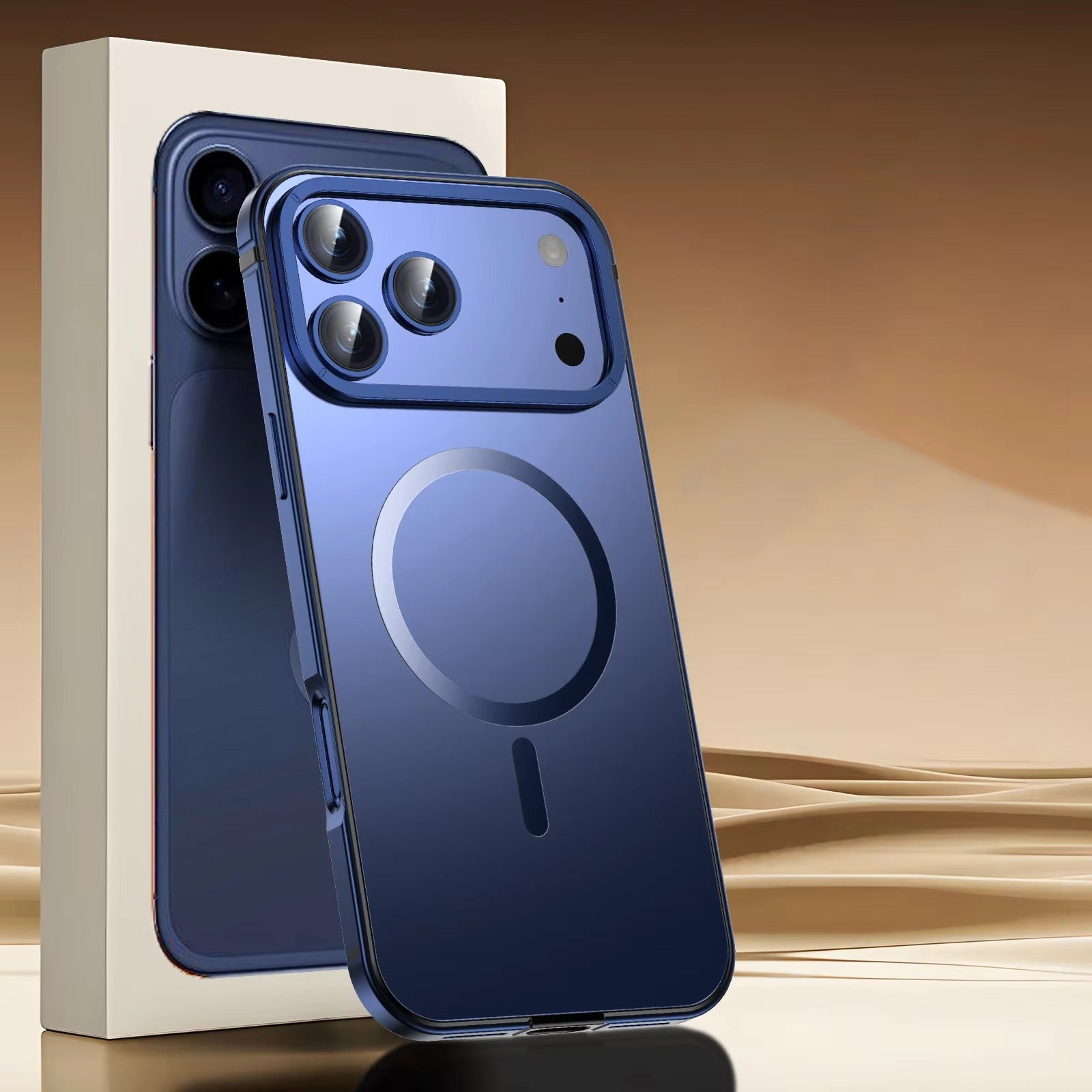 Luxury iPhone Case — Ultra-Thin Metal Alloy Bezel with Frosted Magnetic Back Cover, Shockproof PC+TPU Protective Design