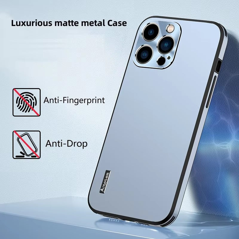 Luxury iPhone Case — Ultra-Thin, Anti-Fingerprint, Lightweight, Non-Slip Matte Titanium Alloy Back Cover with All-Aluminum Magnetic Metal Design