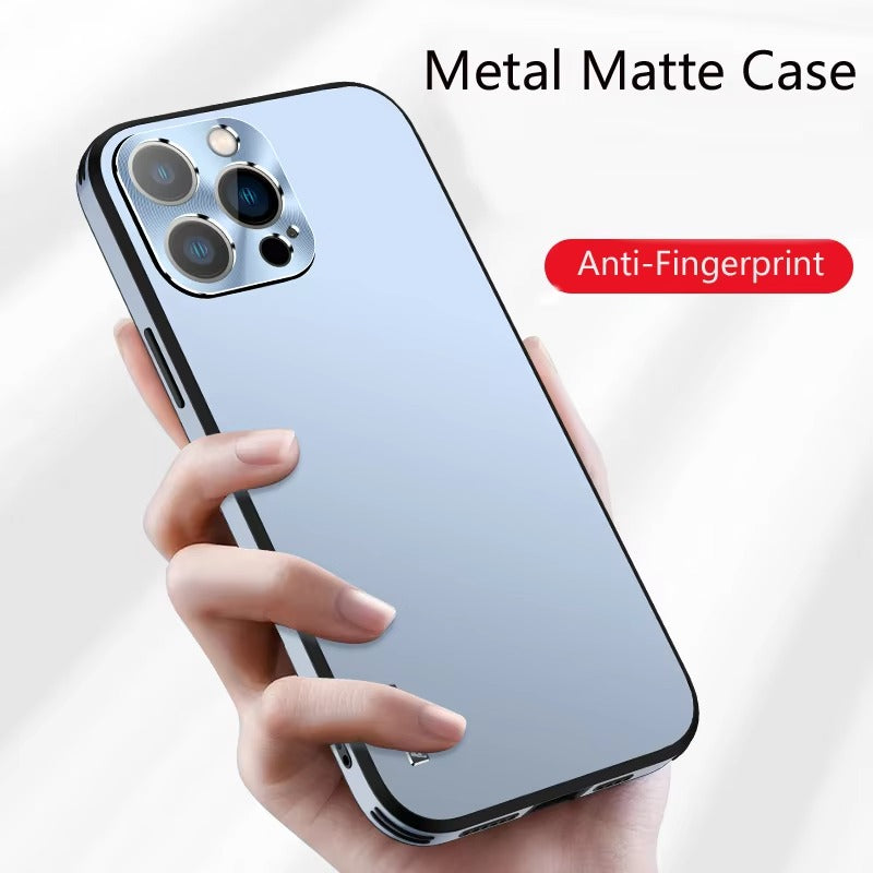 Luxury iPhone Case — Ultra-Thin, Anti-Fingerprint, Lightweight, Non-Slip Matte Titanium Alloy Back Cover with All-Aluminum Magnetic Metal Design
