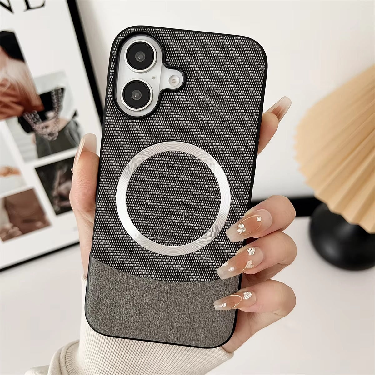 Luxury iPhone Fabric MagSafe Case — Ultra-Slim Business Cloth Cover with Magnetic Wireless Charging, Shockproof Anti-Fingerprint Scratch-Resistant Design