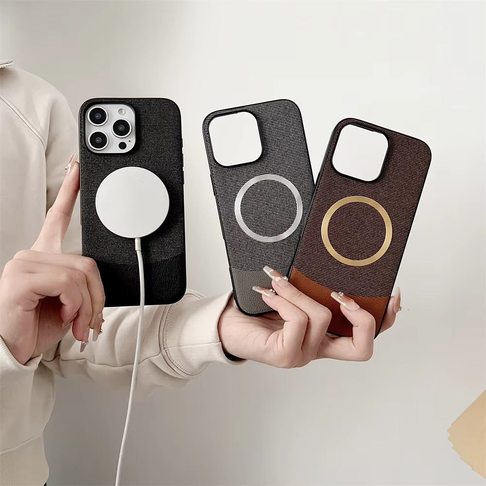 Luxury iPhone Fabric MagSafe Case — Ultra-Slim Business Cloth Cover with Magnetic Wireless Charging, Shockproof Anti-Fingerprint Scratch-Resistant Design