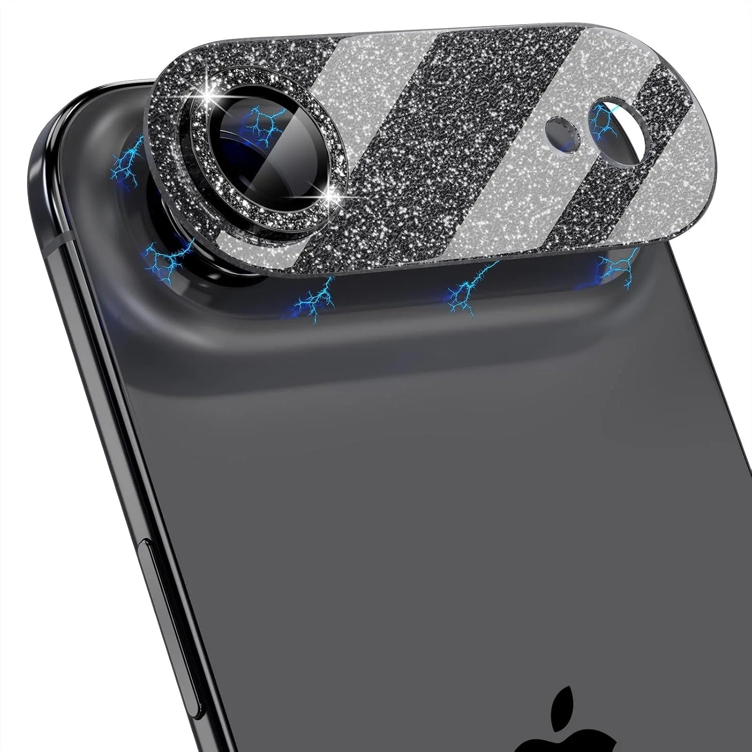 Luxury iPhone Glitter Camera Lens Protector, Metal Alloy Tempered Glass Film with Full Coverage, Scratch Resistance & Decorative Protection