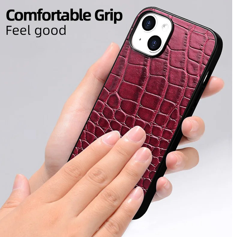 Luxury iPhone Leather Case Business Style — High-End Textured Cover, Slim Protective Design, Anti-Fingerprint Scratch-Resistant Dustproof Finish