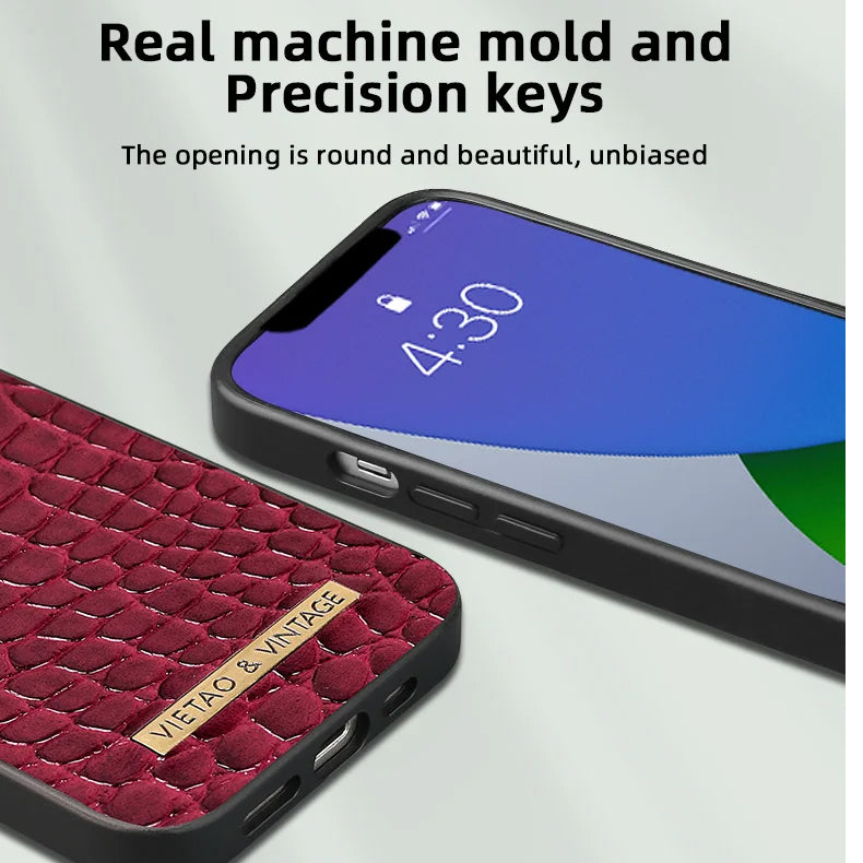 Luxury iPhone Leather Case Business Style — High-End Textured Cover, Slim Protective Design, Anti-Fingerprint Scratch-Resistant Dustproof Finish