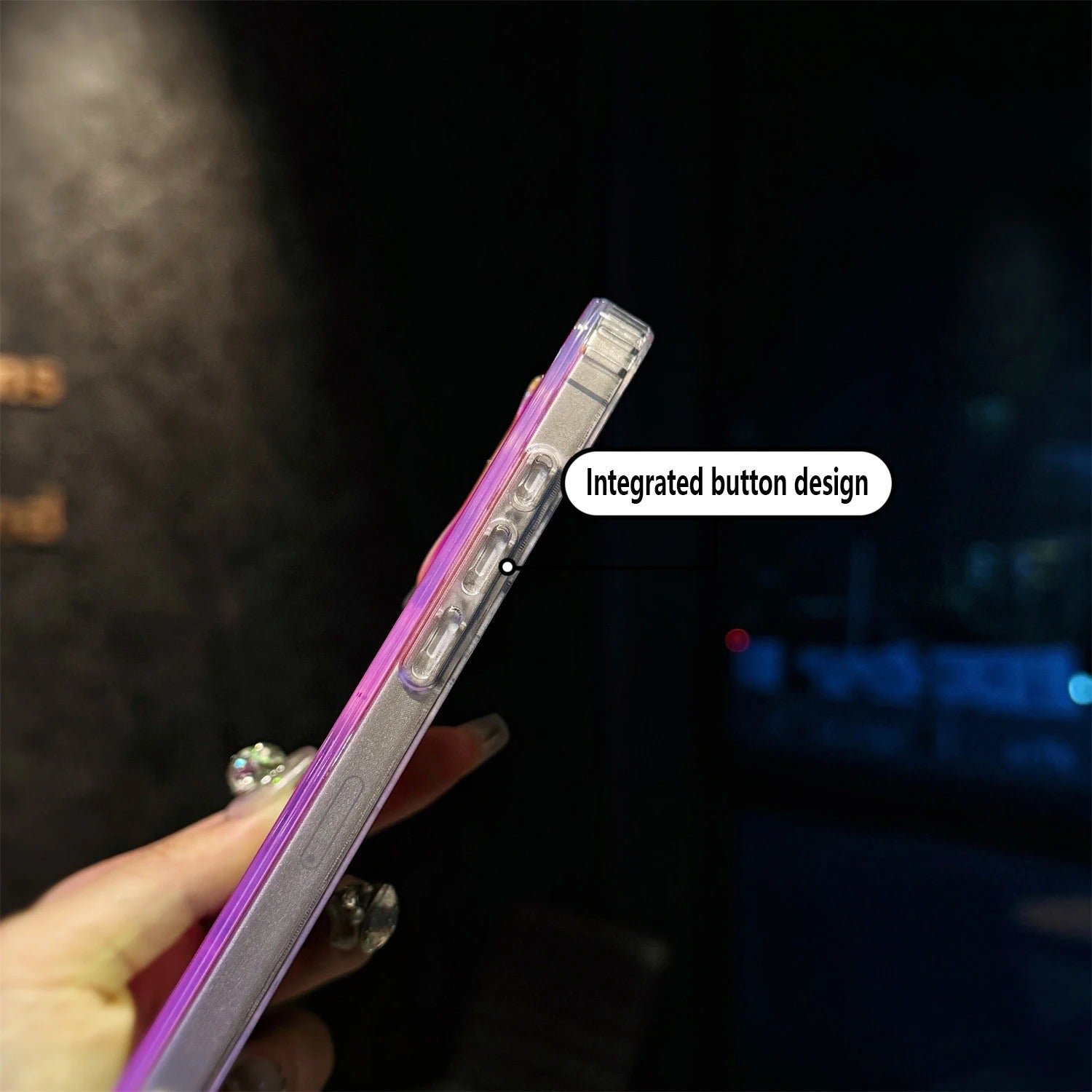 Luxury iPhone MagSafe Case Aurora Gradient Laser Design — Luggage Style Tough Cover, Shockproof Protective Finish for a Stylish Blue Look