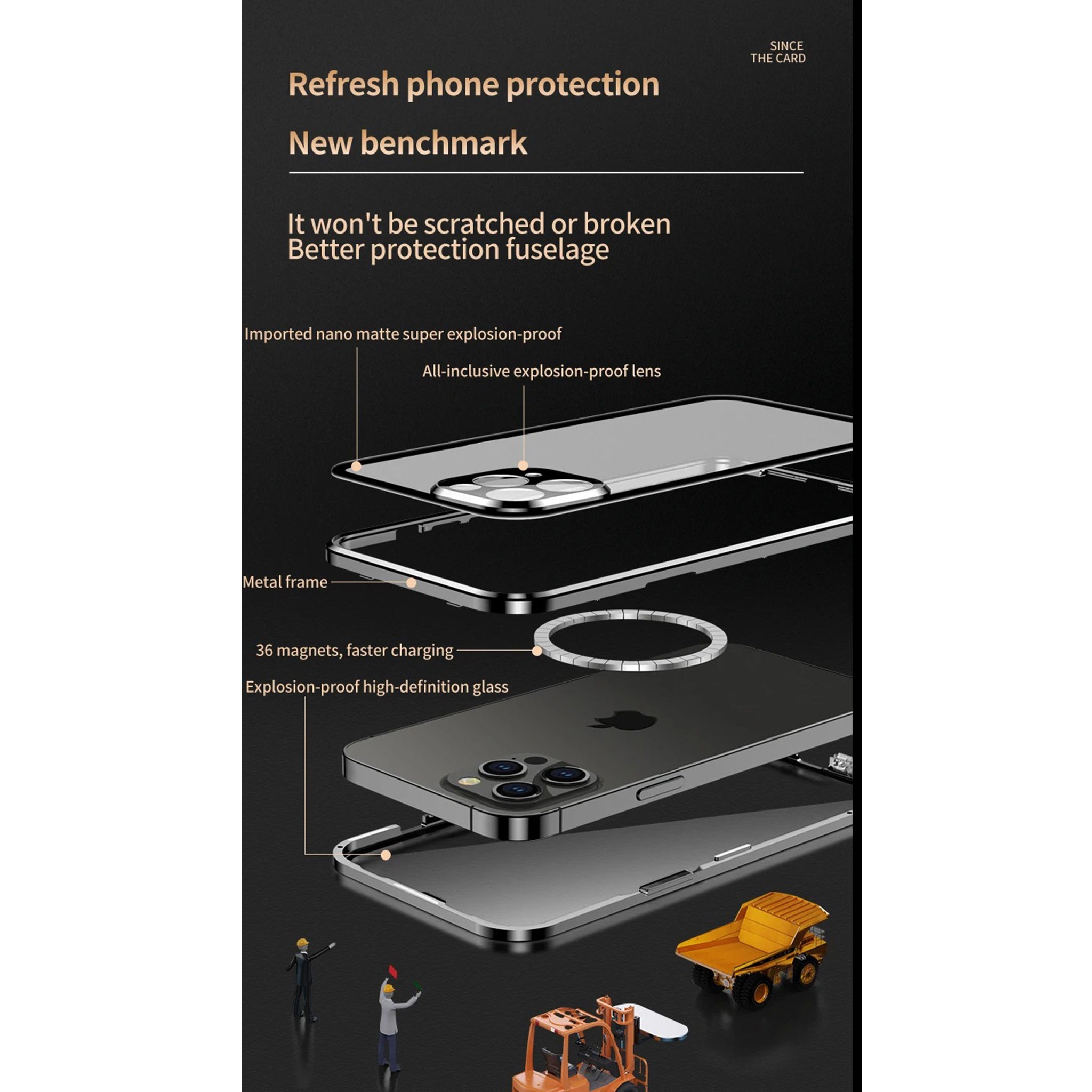 Luxury iPhone Case — MagSafe Double-Sided Glass Cover with 360° HD Transparent Full-Body Protection, Magnetic Metal Alloy Frame and Shockproof Anti-Fingerprint Design