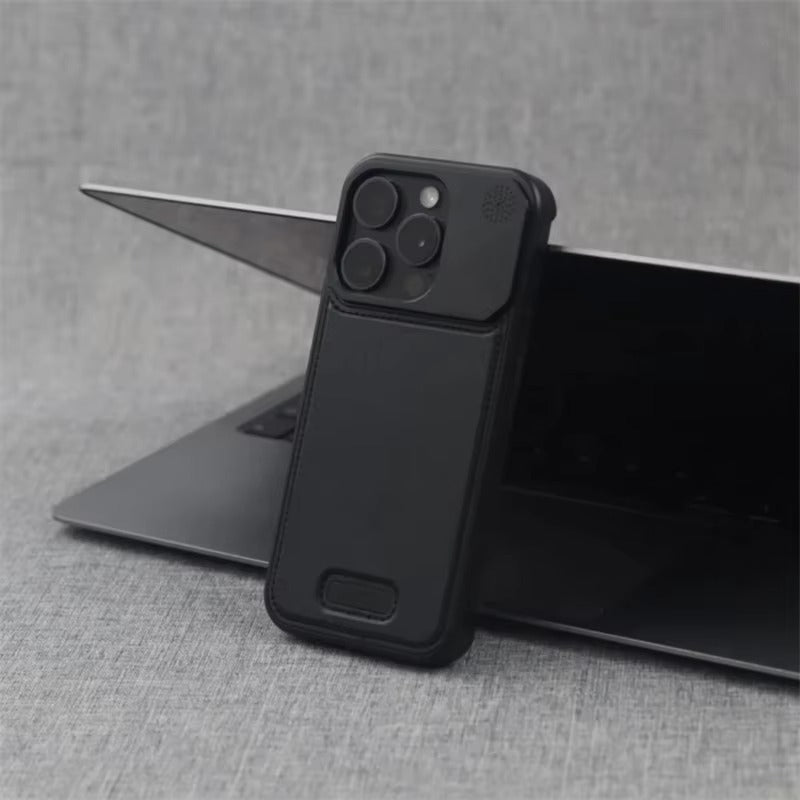 Luxury iPhone MagSafe Case Leather + Aluminum Alloy — Magnetic Wireless Charging Cover, Frameless Shockproof Design, Anti-Fingerprint Scratch-Resistant Finish