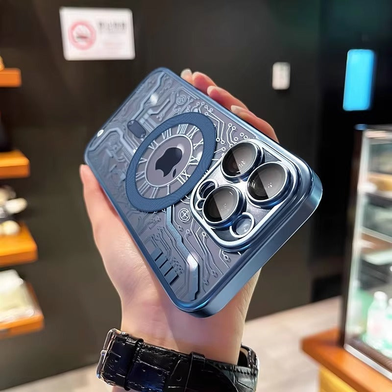 Luxury iPhone MagSafe Case Plating Design — Soft Magnetic Bumper Cover, Wireless Charging Compatible, Slim Shockproof Anti-Fingerprint Transparent Protection