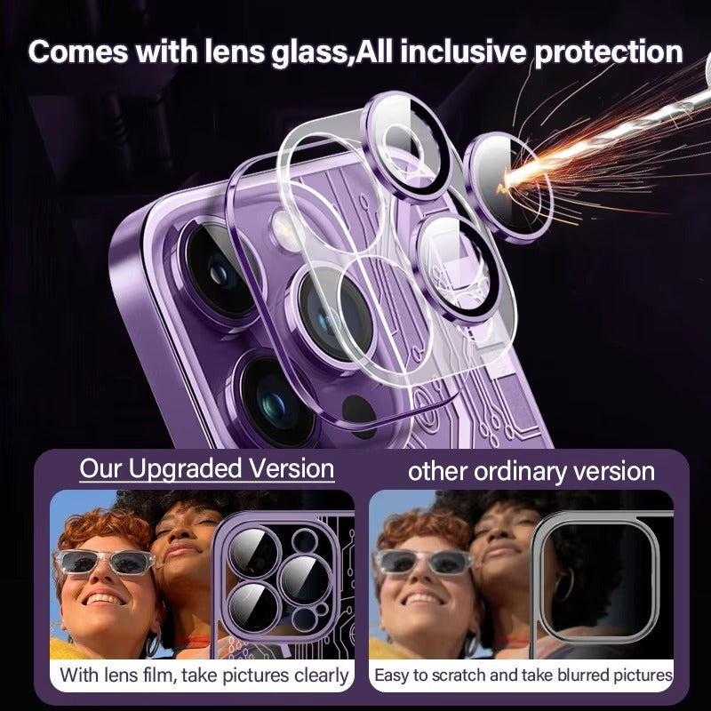 Luxury iPhone MagSafe Case Plating Design — Soft Magnetic Bumper Cover, Wireless Charging Compatible, Slim Shockproof Anti-Fingerprint Transparent Protection