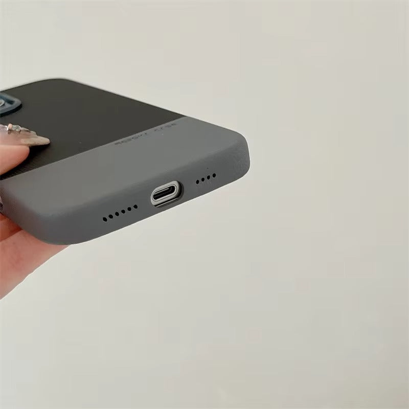 Luxury iPhone MagSafe Leather Case — Trendy Hit Color Relief Design with Alloy Lens Protection, Wireless Charging, Shockproof Anti-Fingerprint Cover