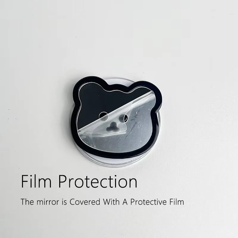 Luxury iPhone MagSafe Magnetic Grip Stand, Cute Bear Mirror Phone Holder with Expanding Finger Ring Design for Secure Grip & Hands-Free Viewing