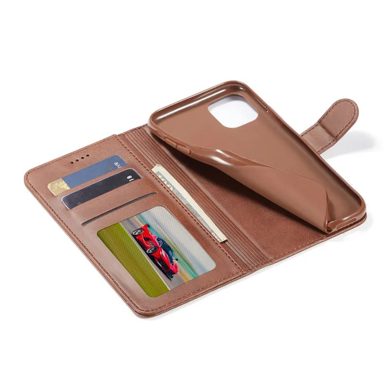 Luxury iPhone Case PU Leather Wallet Folding Cover — Card Holder Slot, Kickstand Function, Full Access to Ports, Shockproof Drop Protection