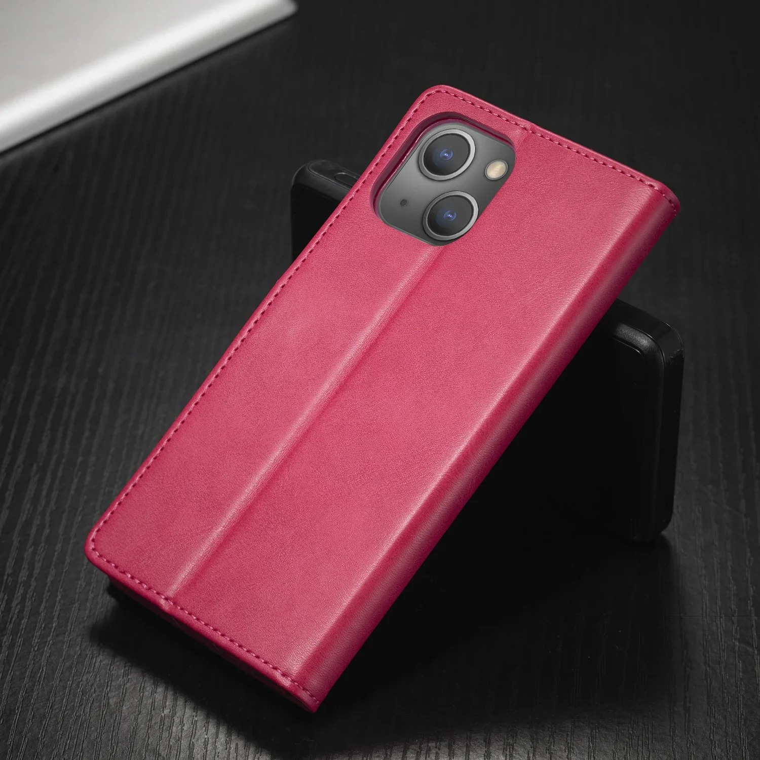 Luxury iPhone Case PU Leather Wallet Folding Cover — Card Holder Slot, Kickstand Function, Full Access to Ports, Shockproof Drop Protection