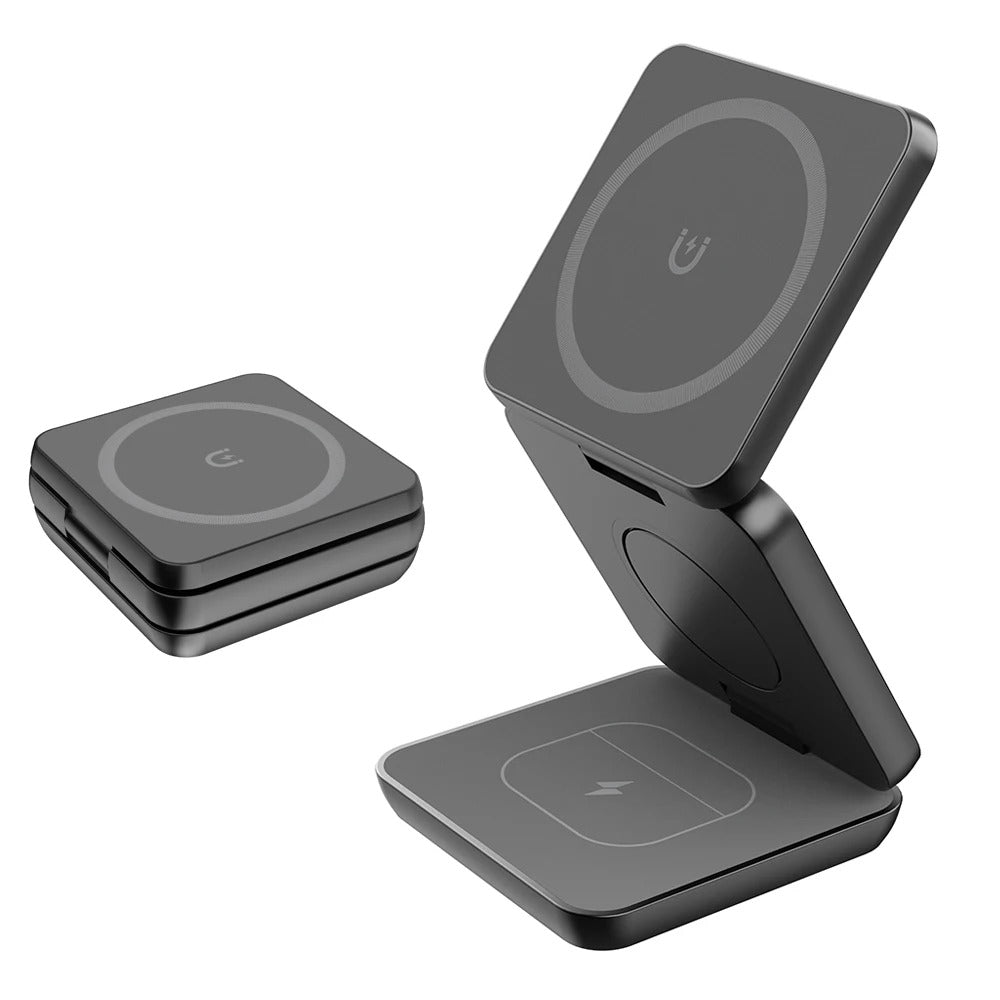 Minimalist iPhone 3-in-1 Foldable Magnetic Wireless Charging Station, 15W Fast-Charge Stand for Phone, Watch & Earbuds with Compact Travel Design Research 3-in-1 magnetic wireless chargers Spend a few minutes for better results