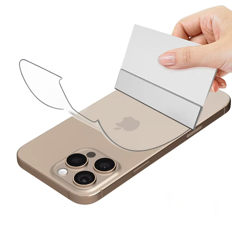 Minimalist iPhone Back Hydrogel Film Protector – Soft Clear Protective Layer with Scratch Resistance, Impact Absorption & Smooth Finish for Rear Surface Protection